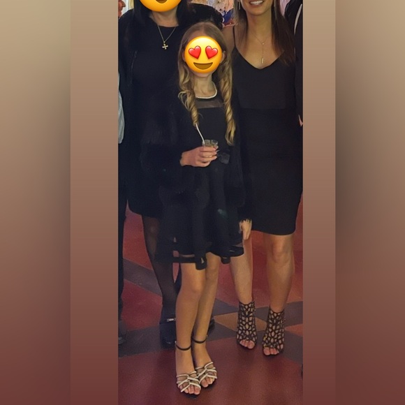 Calvin Klein Girls Black Dress Party Wedding Holiday, Bow, size 8 Fancy Formal - Picture 3 of 11